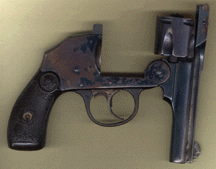 Iver Johnson .32 shown in the top break open, ready for loading.